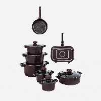 سرویس قابلمه 15 پارچه زرشکی دیاموند یونیک کد 8527