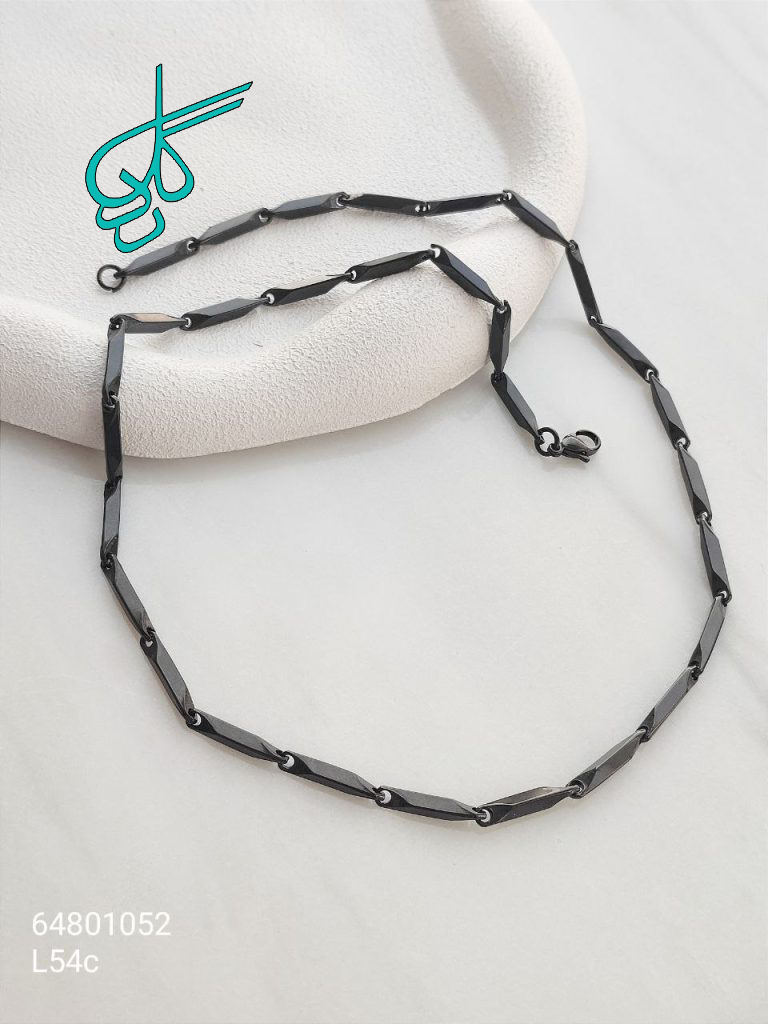 خرید گردنبند استیل کبریتی سیاه قلم کیفیت عالی رنگ ثابت طول 54 سانتیمتر کد 1515738 - ردگل