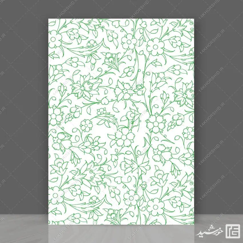 زمینه و شبکه لایه باز گل پیچ اسلیمی