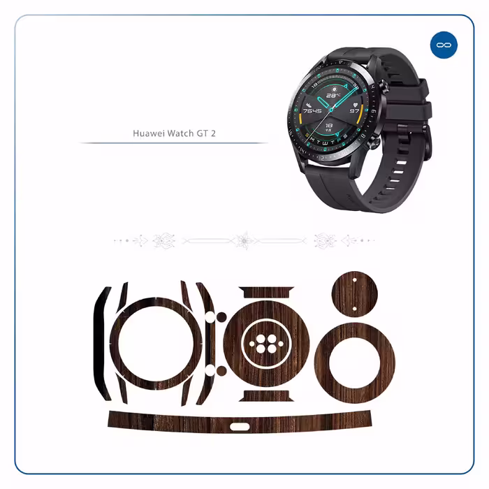 برچسب ماهوت طرح Dark-Walnut-Wood مناسب برای ساعت هوشمند هوآوی Watch GT2
