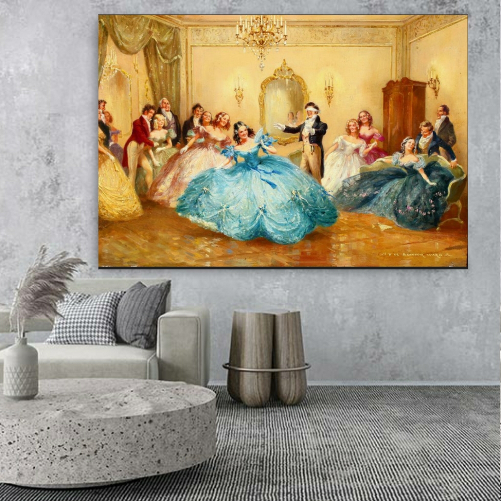 تابلو بوم طرح نقاشی مدل مهمانی سلطنتی کد PB390