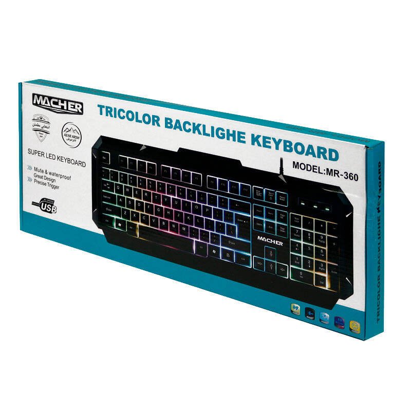 کیبورد گیمینگ RGB دار مچر MACHER MR-360