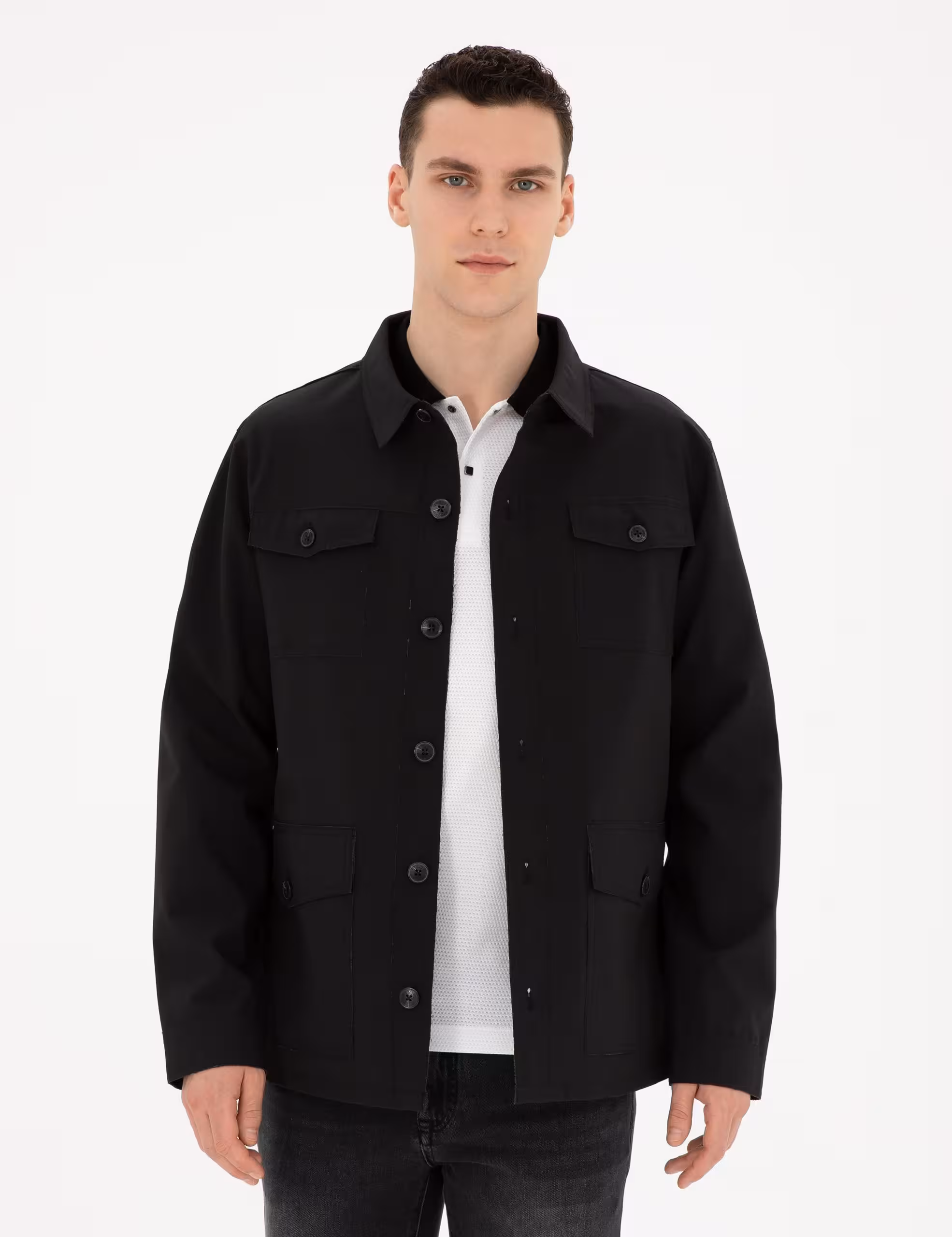 کاپشن مردانه مشکی پیرکاردین - فروشگاه لباس شهرمون