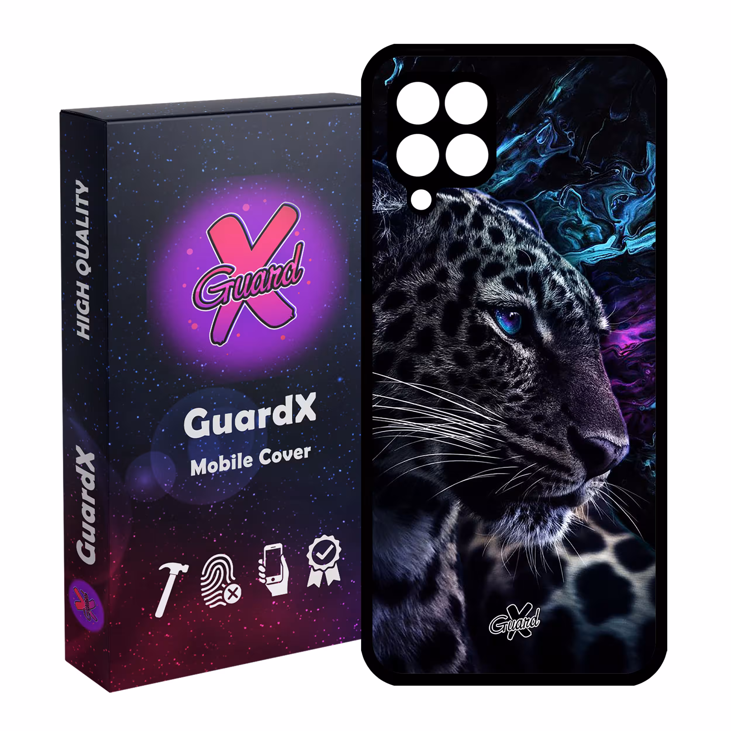کاور گارد ایکس طرح پلنگ مدل Glass10250 مناسب برای گوشی موبایل سامسونگ Galaxy M32 4G / F22