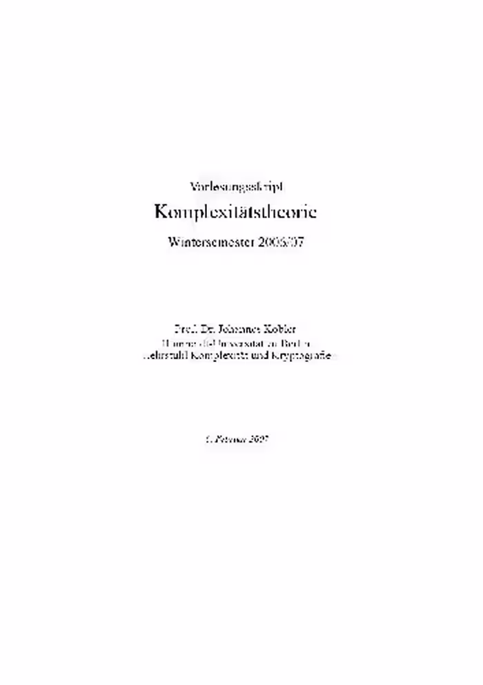خرید و دانلود نسخه کامل کتاب Komplexitaetstheorie 007