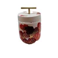 ست بانکه فانتزی سرامیکی دسته برنزی مدل گل