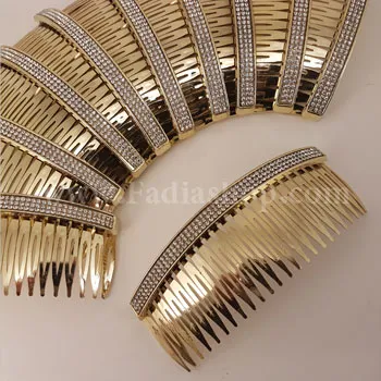 شانه سر نگین دار طلایی ساده