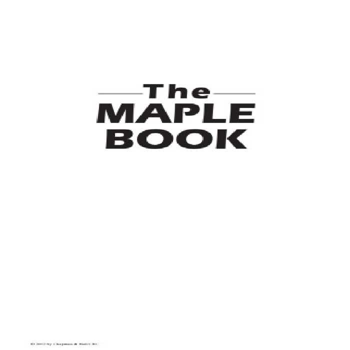 خرید و دانلود نسخه کامل کتاب The MAPLE book