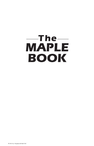 خرید و دانلود نسخه کامل کتاب The MAPLE book