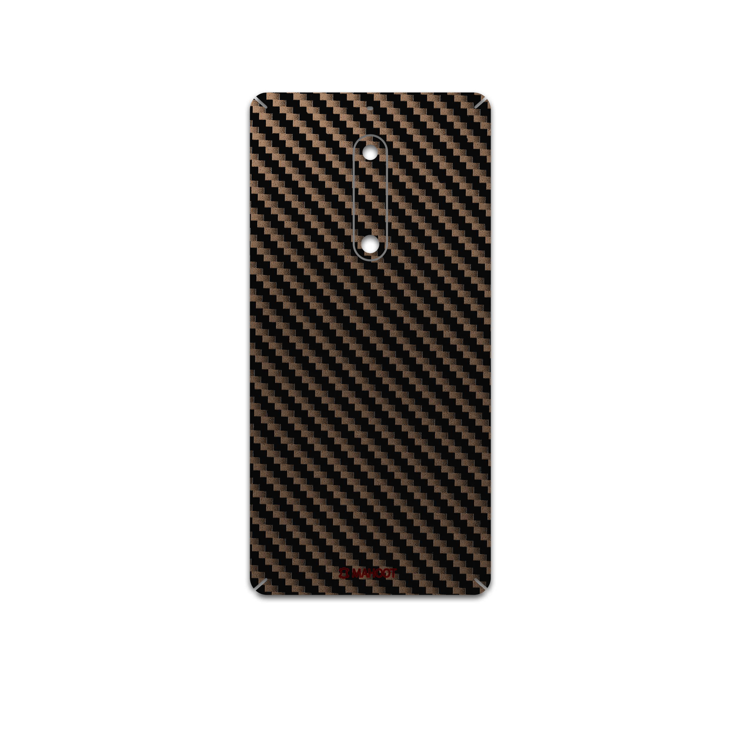 برچسب پوششی ماهوت مدل Glossy-Brown-Fiber مناسب برای گوشی موبایل نوکیا 5