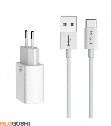 شارژر دیواری مک دودو مدل CH-6721 به همراه کابل تبدیل USB-C