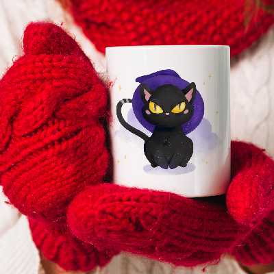 ماگ طرح گربه آبرنگی کد 14