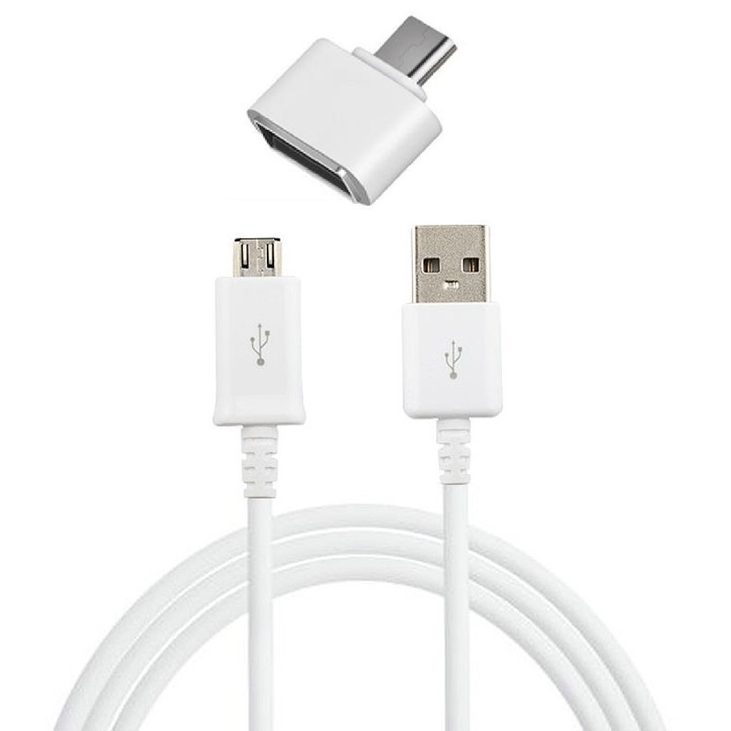 کابل تبدیل USB به microUSB مدل EP-DG925UWE طول 1 متر به همراه مبدل OTG microUSB