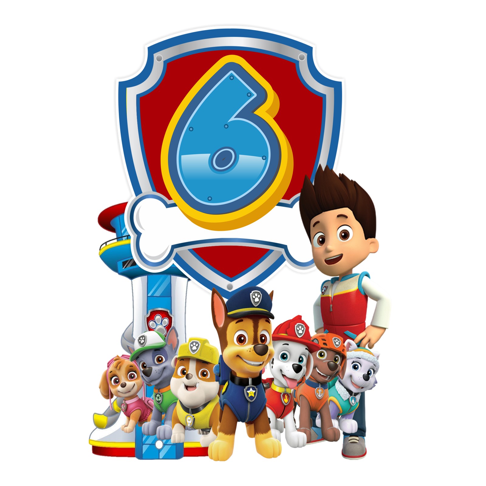 استند رومیزی تولد طرح عدد 6 مدل سگهای نگهبان کد 01