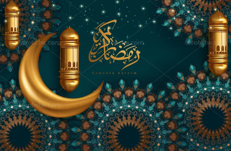وکتور بک گراند سنتی ماه رمضان | گرافیک با طعم تربچه