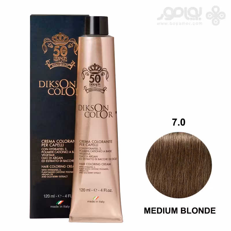 رنگ موی دیکسون انیورسری شماره 7.0 رنگ بلوند متوسط حجم 120 میل