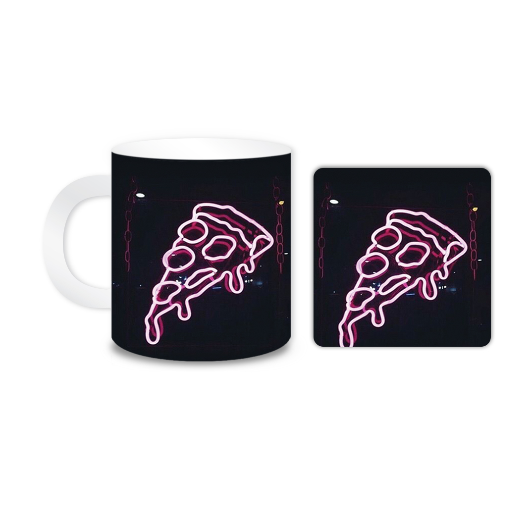 ماگ مدل پیتزا کد 2083 به همراه زیر لیوانی