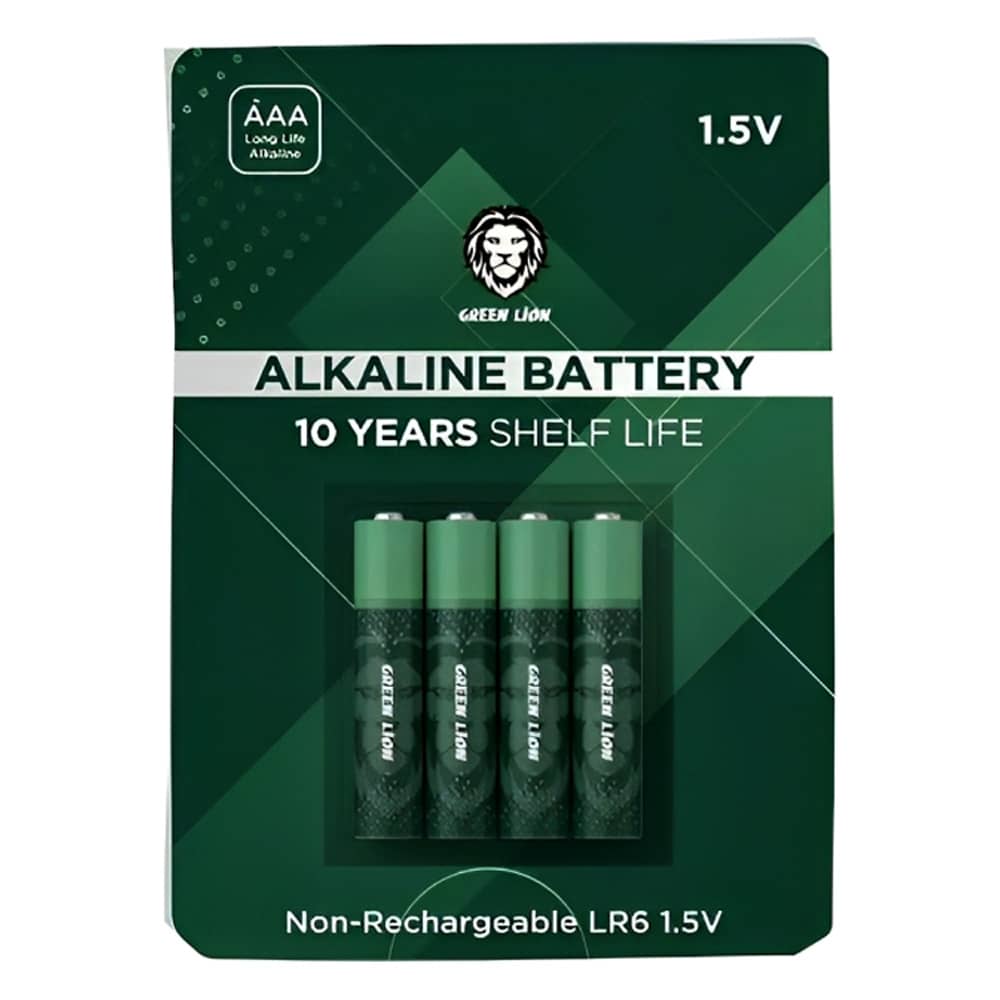 باتری نیم قلمی گرین لاین آلکالاین مدل Green Lion GNAKBAAA LR6 1.5V Alkaline AAA Battery