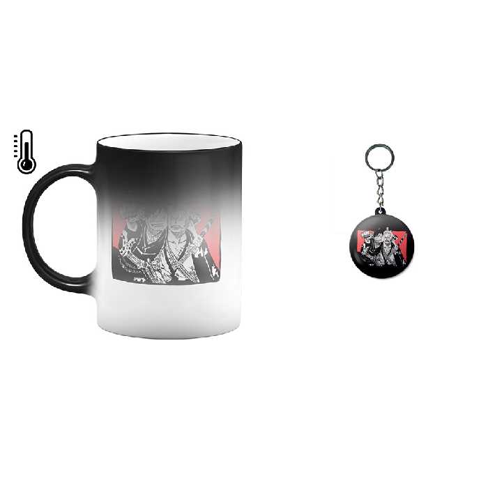 ماگ حرارتی طرح وان پیس به همراه جاکلیدی