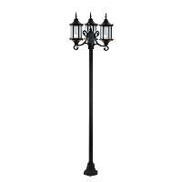 چراغ حیاطی ایستاده سه شاخه شفق با ارتفاع 2.6 متر مدل تینا کد 3923