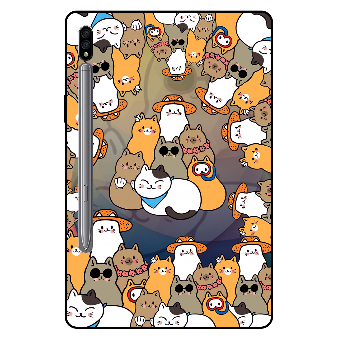 کاور مگافون طرح گربه مدل 7717 مناسب برای تبلت سامسونگ Galaxy Tab S8 11.0 2022 / X700 / X706 