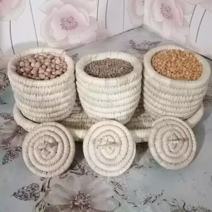جا ی حبوبات ،دمنوش ،رنگ کرم سایز 10در10 