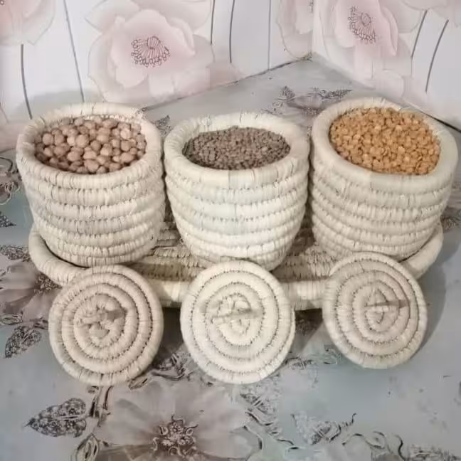 جا ی حبوبات ،دمنوش ،رنگ کرم سایز 10در10 
