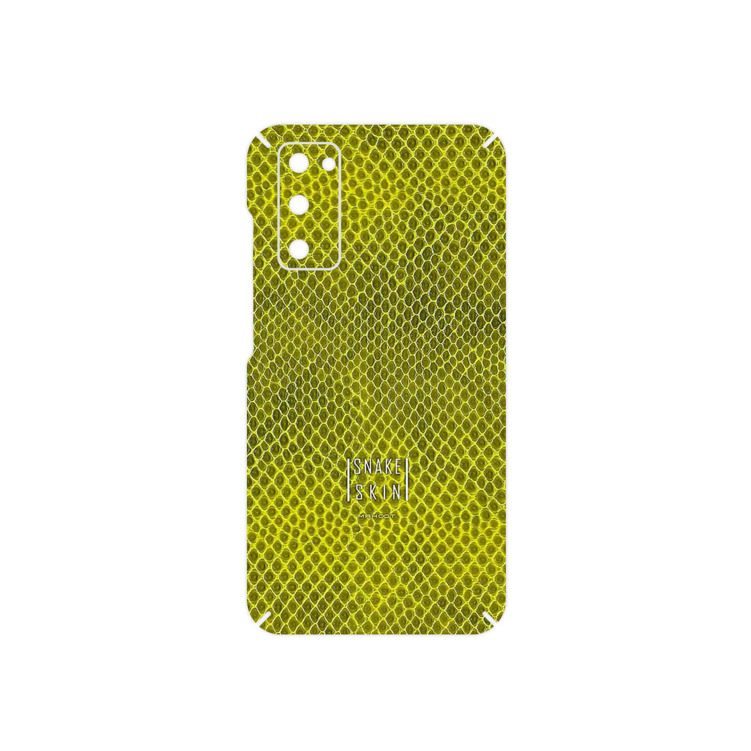 برچسب پوششی ماهوت مدل Yellow Snake Skin مناسب برای گوشی موبایل سامسونگ Galaxy S20 FE