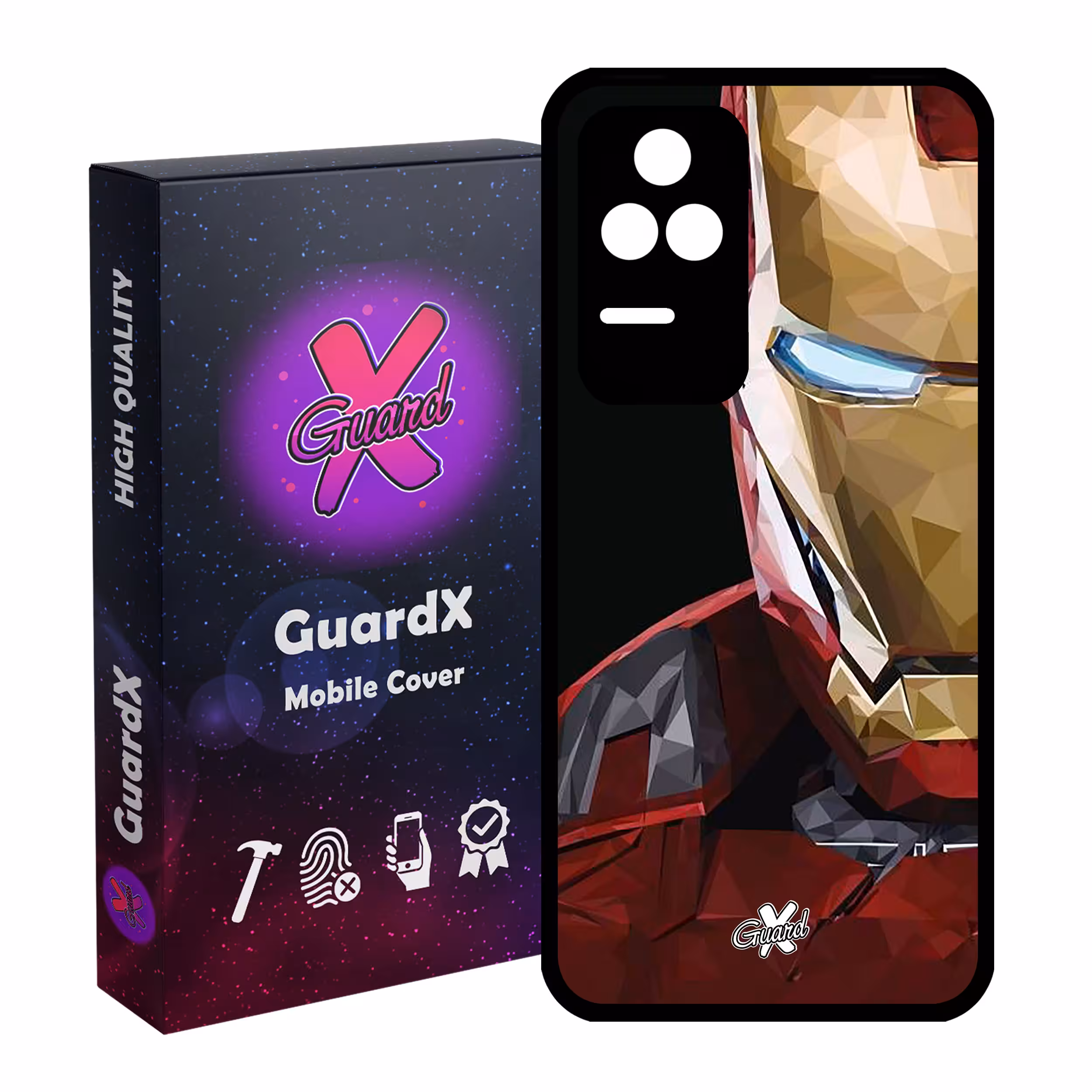 کاور گارد ایکس طرح Iron Man مدل Glass10048 مناسب برای گوشی موبایل شیائومی Poco F4/Redmi K40S