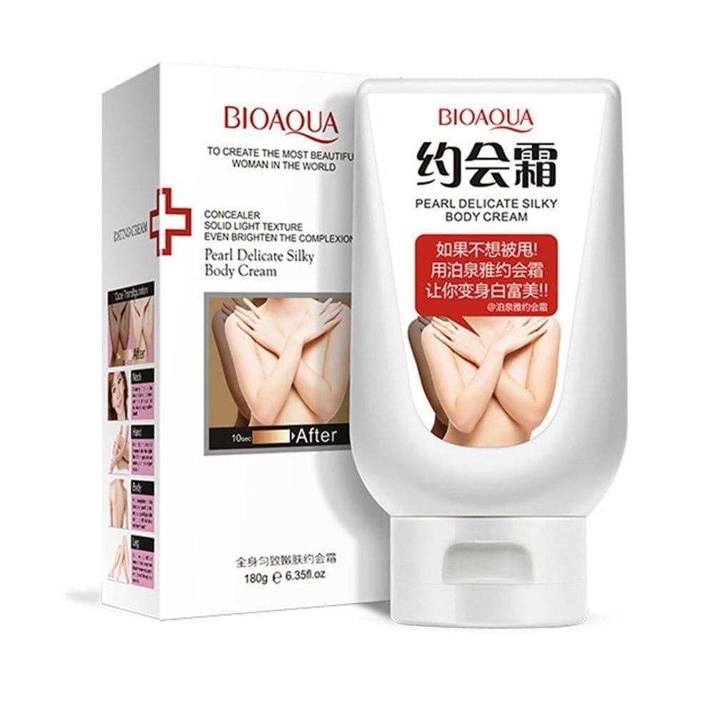 کرم سفید کننده بیوآکوا
Bioaqua pearl delicate silky body cream