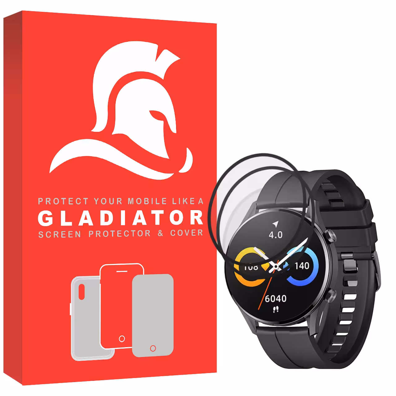محافظ صفحه نمایش گلادیاتور مدل GWP2000 مناسب برای ساعت هوشمند شیائومی Imilab W12 بسته دو عددی