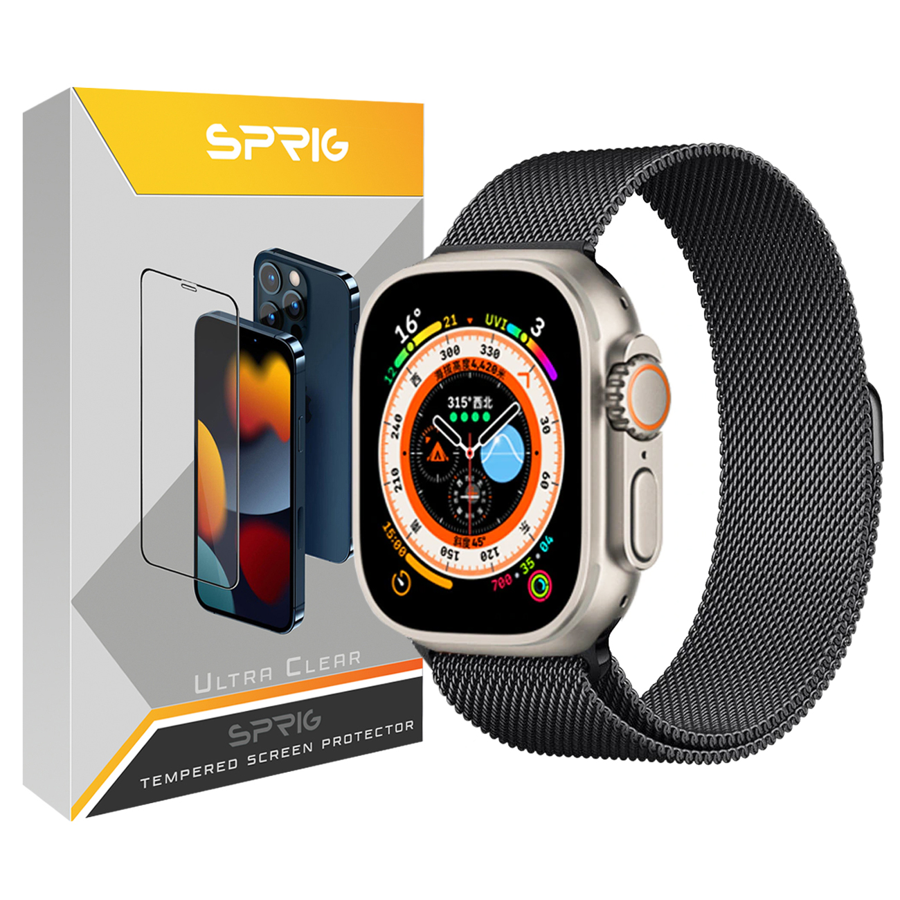 بند اسپریگ مدل Milanese مناسب برای ساعت هوشمند الترا HW8 ULTRA MAX