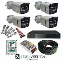 پک دوربین 4 عددی  بولت 2مگاپیکسل AHD دارای دید درشب رنگی (پس کرایه)