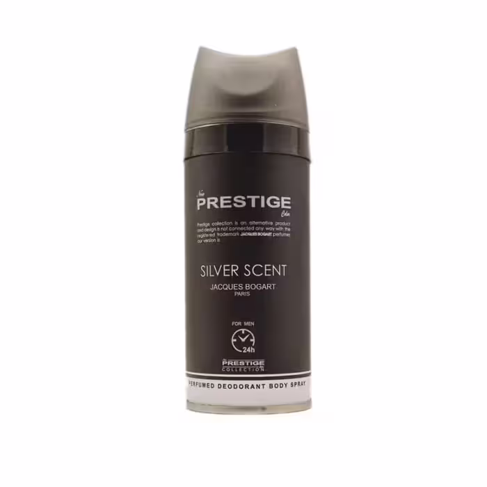اسپری بدن پرستیژ سیلور سنت اسپورت اسپری لباس سیلورسنت silver scent  بهترین اسپری بدن خوشبو عطر خوشبو کادونه