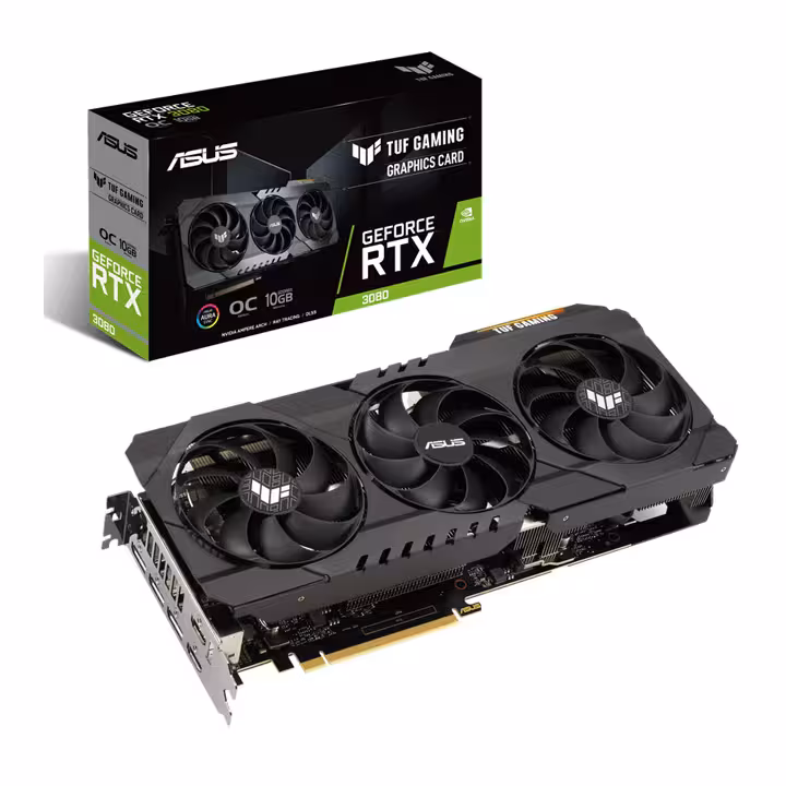 کارت گرافیک ASUS TUF Gaming GeForce RTX3080 OC 10GB GDDR6X 320Bit