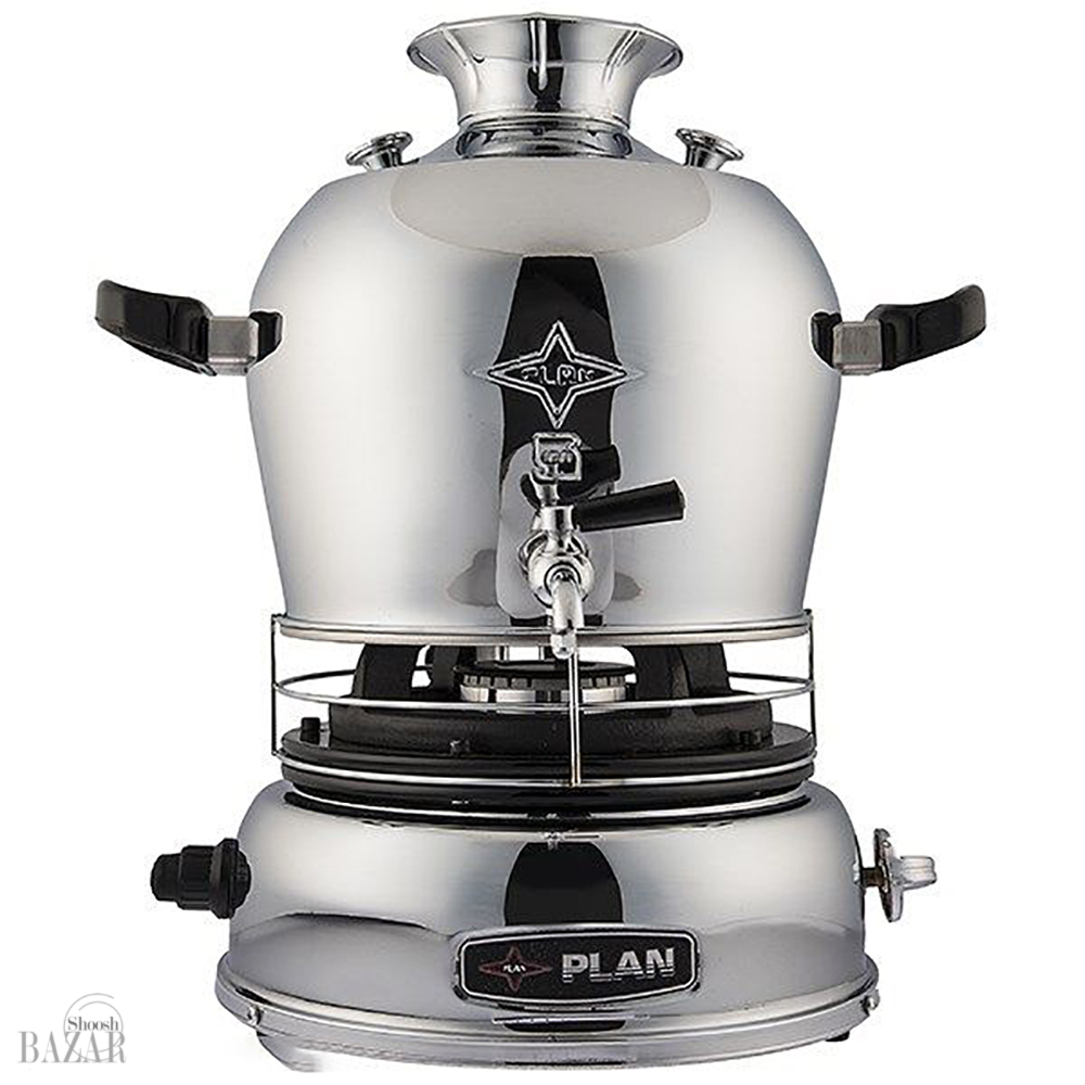 سماور گازسوز فندک دار استیل 6 لیتر پلان کد 1515