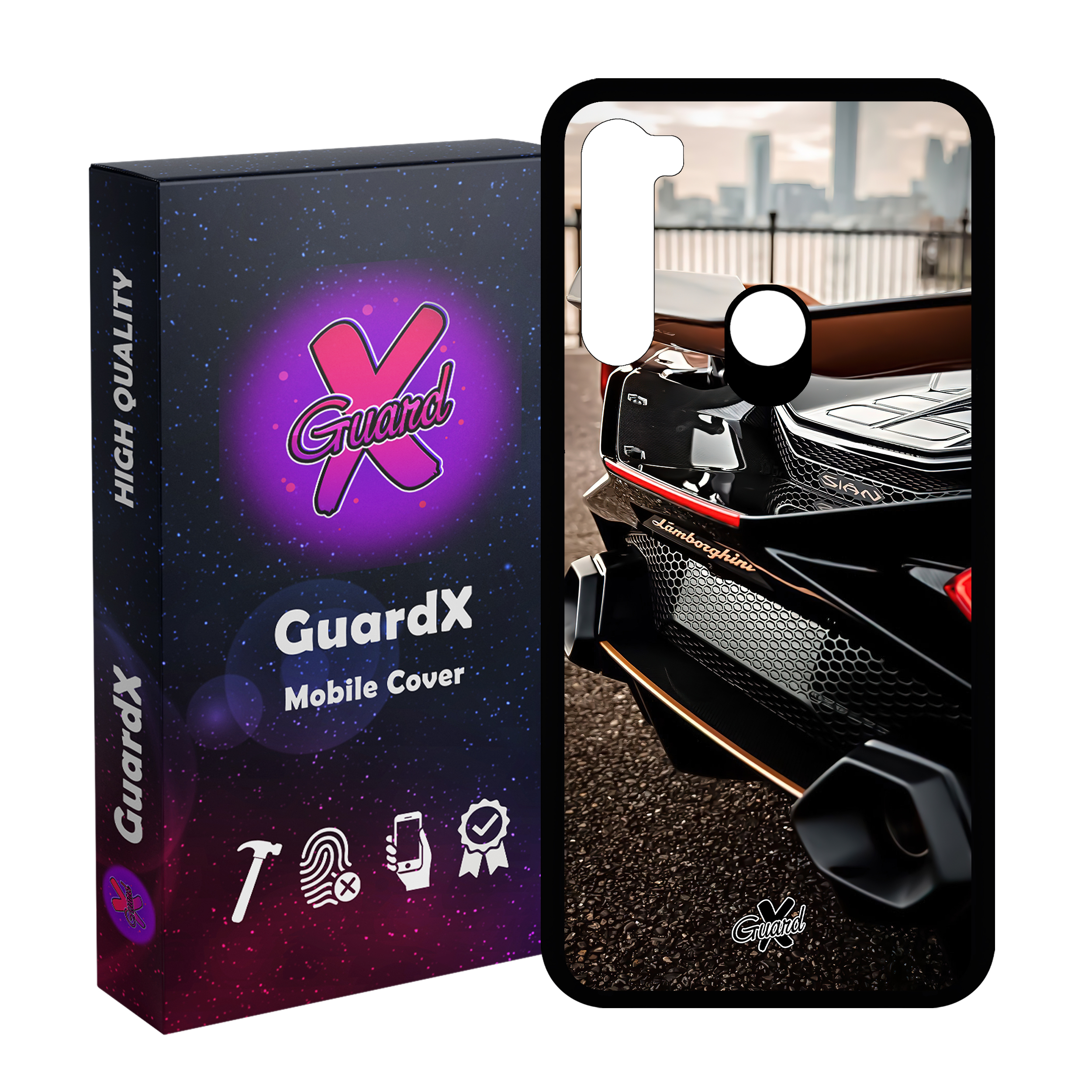 کاور گارد ایکس طرح لامبورگینی مدل Glass10492 مناسب برای گوشی موبایل شیائومی Redmi Note 8