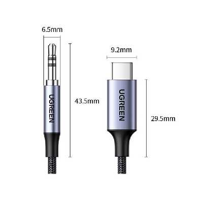 کابل تبدیل USB-C به جک 3.5mm یوگرین مدل CM450-20192 طول 1 متر