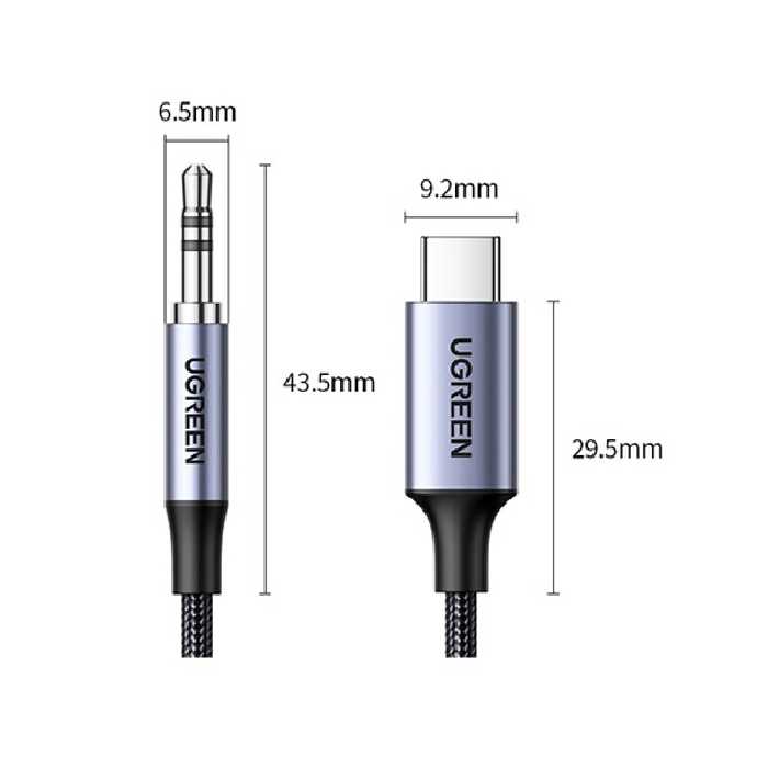 کابل تبدیل USB-C به جک 3.5mm یوگرین مدل CM450-20192 طول 1 متر