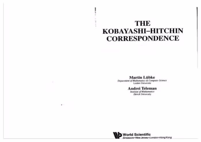 خرید و دانلود نسخه کامل کتاب The Kobayashi-Hitchin Correspondence
