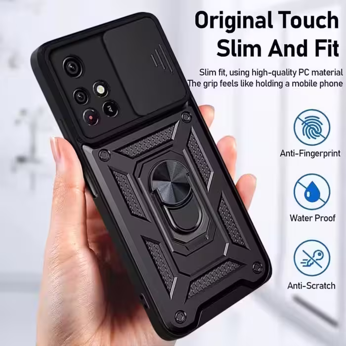 کاور کلاسیک مدل بتمنی کشویی کدKHO.174 مناسب برای گوشی موبایل سامسونگ GALAXY A04S به همراه پایه نگهدارنده