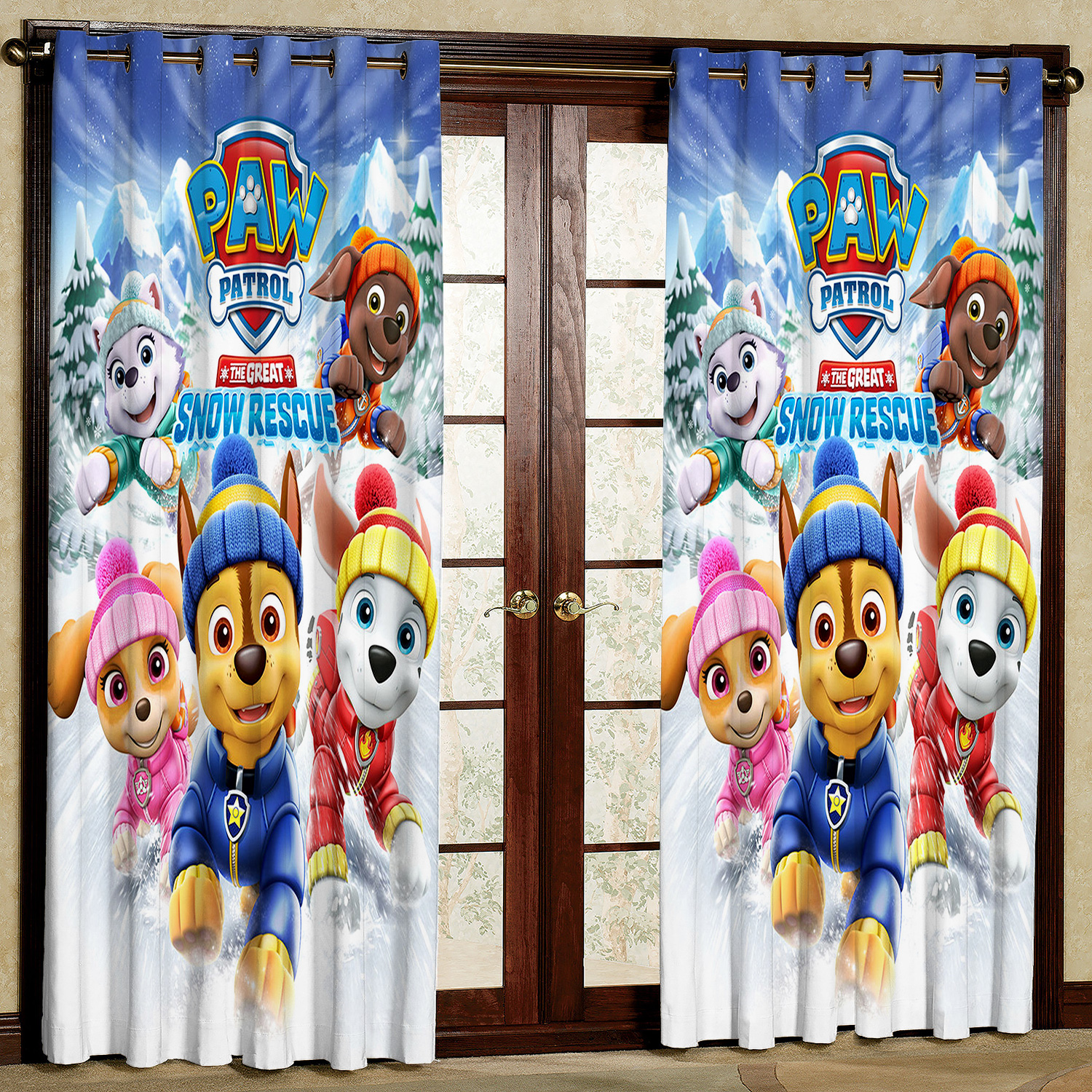 پرده مدل سگ های نگهبان مخمل پانچی کد 4805 سایز 140x200 سانتی متر