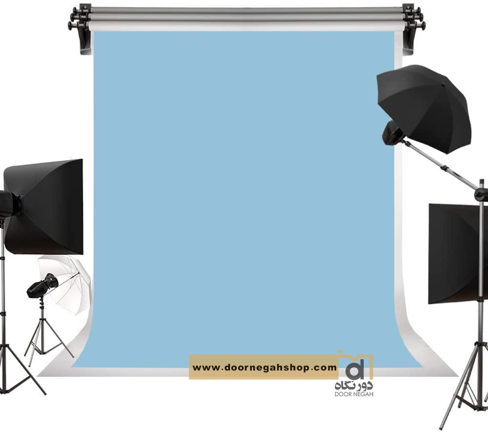 فون بک گراند آبی روشن  شطرنجی   backdrap Nonwoven spunbond fabric light blue 3×5