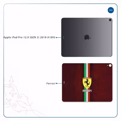برچسب پوششی ماهوت مدل Ferrari مناسب برای تبلت اپل iPad Pro 12.9 (GEN 3) 2018 A1895
