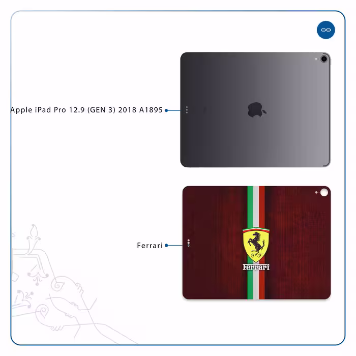 برچسب پوششی ماهوت مدل Ferrari مناسب برای تبلت اپل iPad Pro 12.9 (GEN 3) 2018 A1895