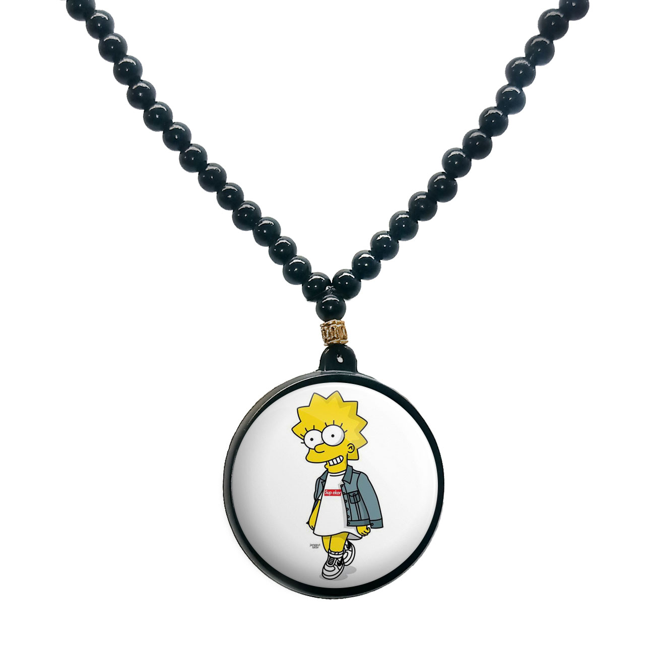 گردنبند پرمانه طرح سیمپسون ها کد pmd.21328 مدل دو طرفه