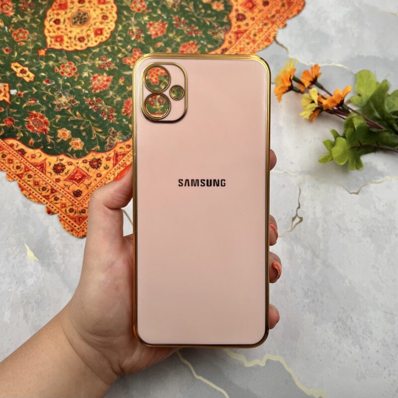 قاب گوشی Galaxy A04E سامسونگ مای کیس  دور طلایی محافظ لنز دار کد 22413