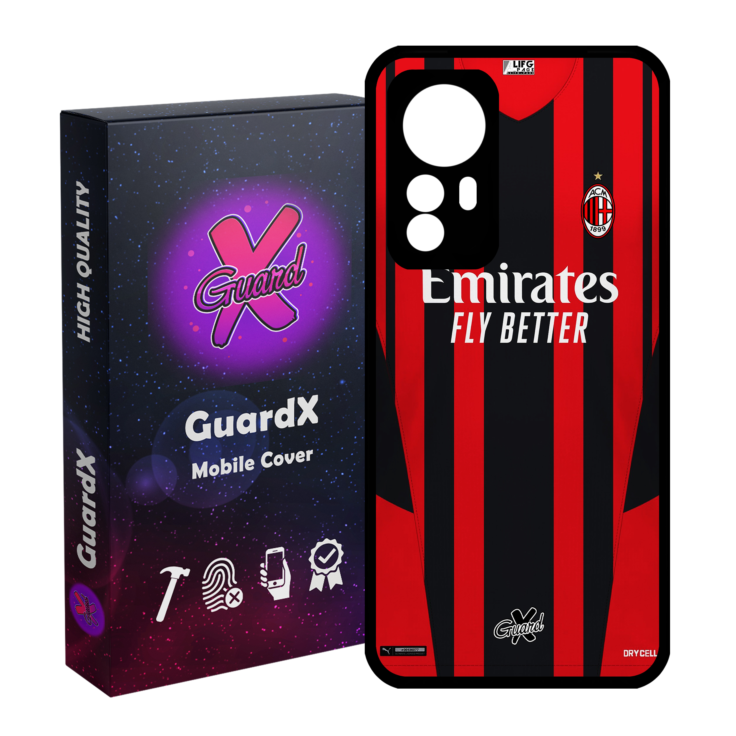 کاور گارد ایکس طرح AC Milan مدل Glass10399 مناسب برای گوشی موبایل شیائومی Mi 12/Mi 12X/Mi 12S