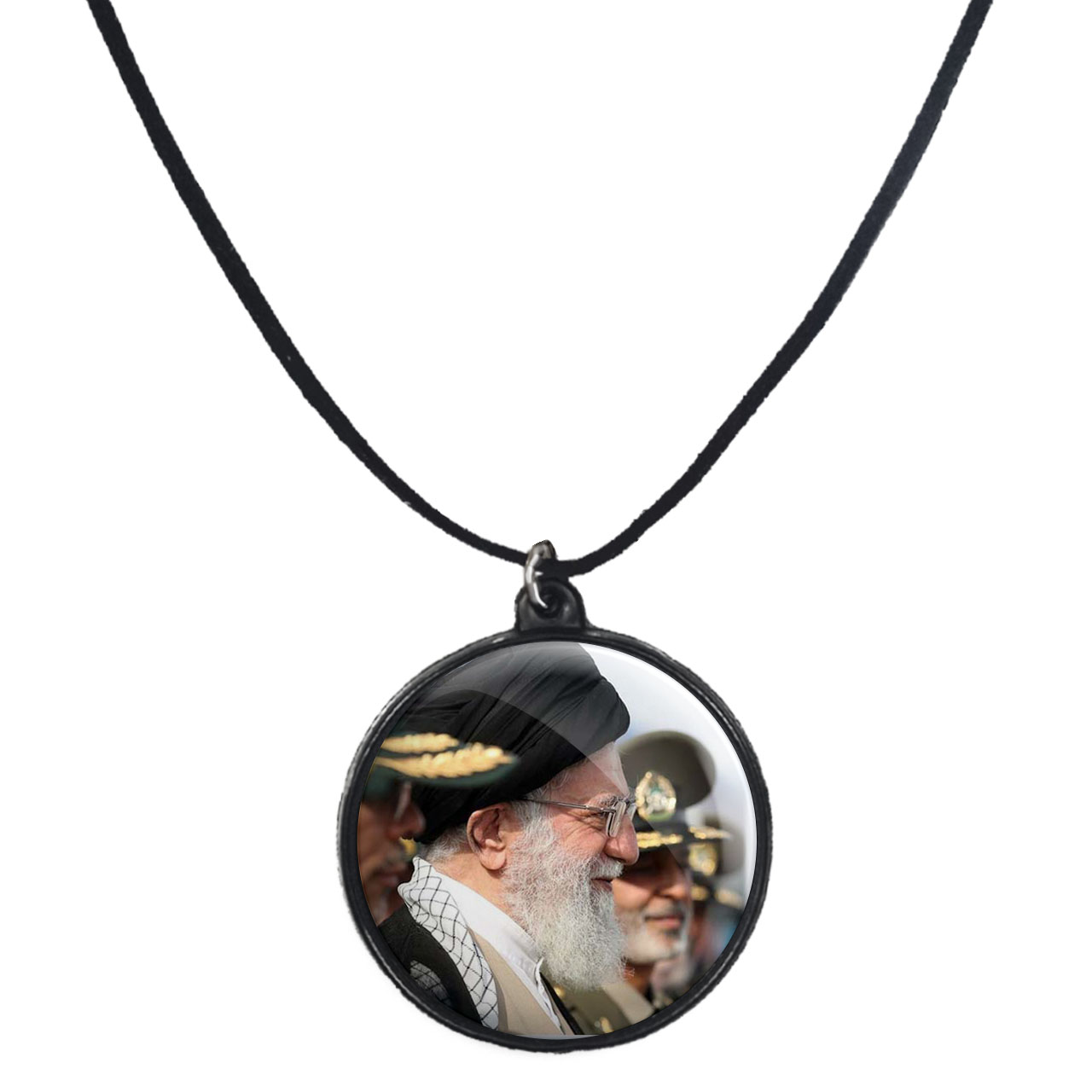 گردنبند پرمانه طرح تصویر آیت الله خامنه ای کد pmb.7307 مدل دو طرفه