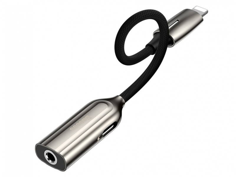 مبدل لایتنینگ به لایتنینگ و جک 35 میلیمتری صدا بیسوس Baseus 2 in 1 iP to iP 35mm Adapter L56